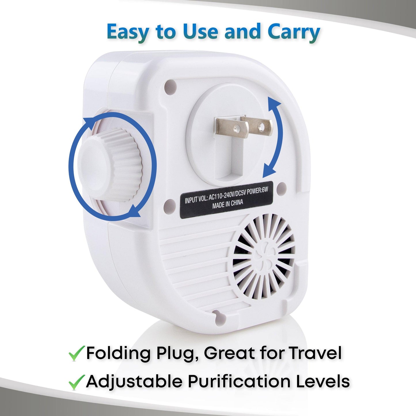 Leaf Wall Plug-In Air Purifier - Room Deodorizer & Mini Ozone Generator - O3 PURE